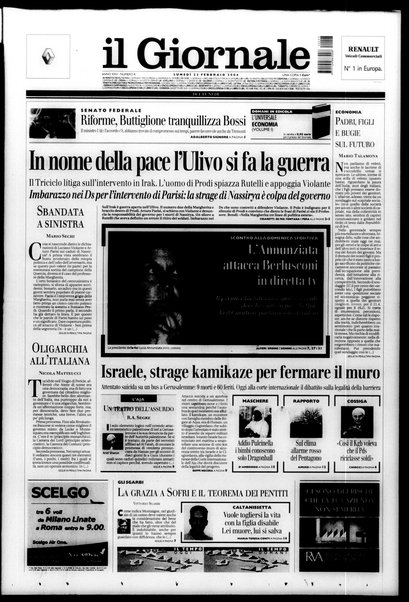 Il giornale del lunedi